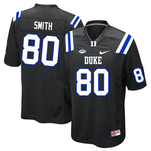 Men #80 Matt Smith Duke Blue Devils College Football Jerseys Sale-Black